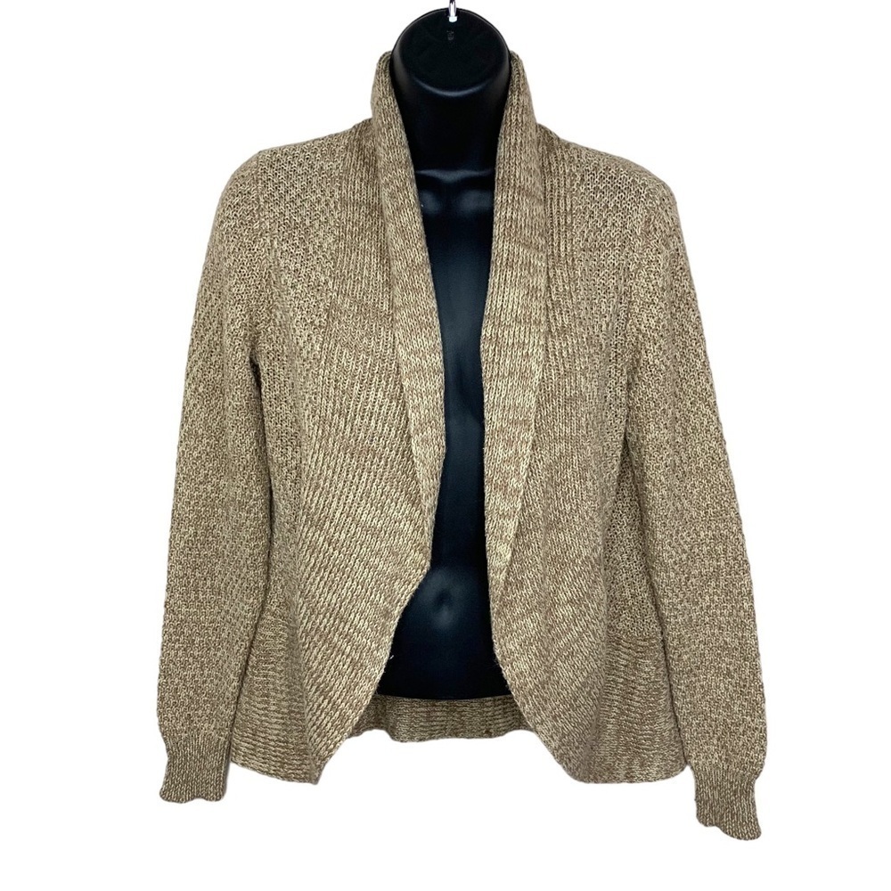 Wet Seal Beige Knit Sweater Long Sleeve Open Front Medium Stretch Shrug